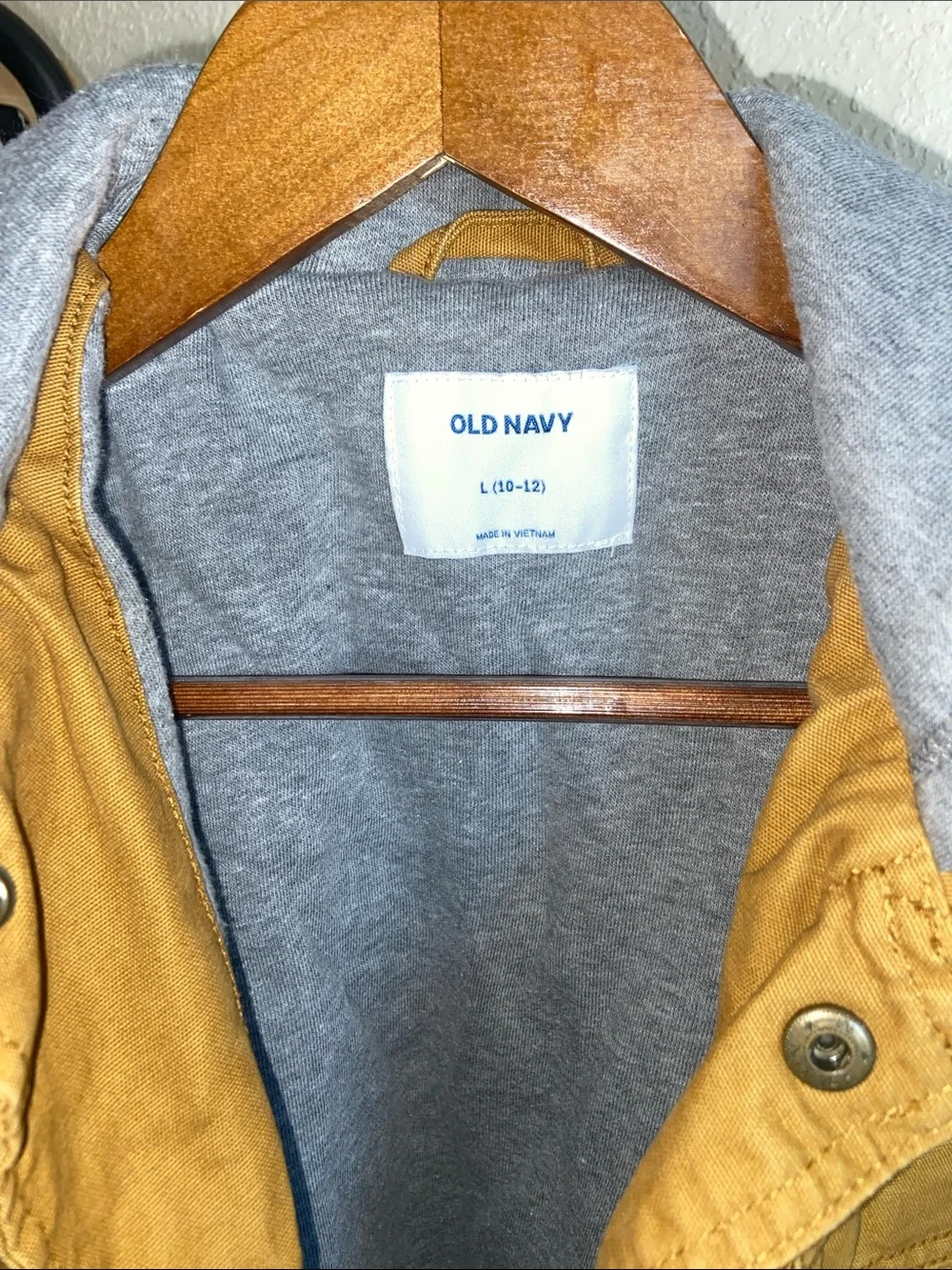 Old Navy Mustard Yellow Hooded Jean-Style Jacket